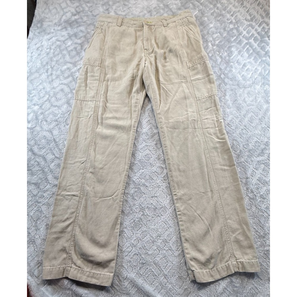Tommy Bahama Men's Relax Size 34x34 cotton Tencel Blend side pocket Khaki Pants